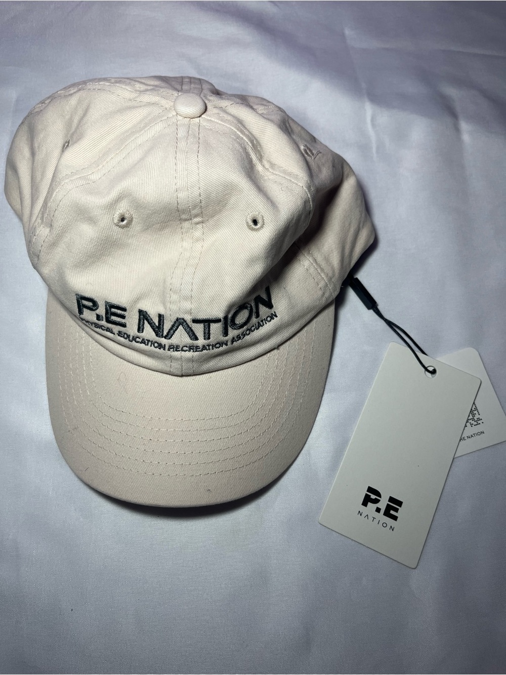 P.E NATION Baseball Cap Beige Physical Education Recreation Association Logo NWT